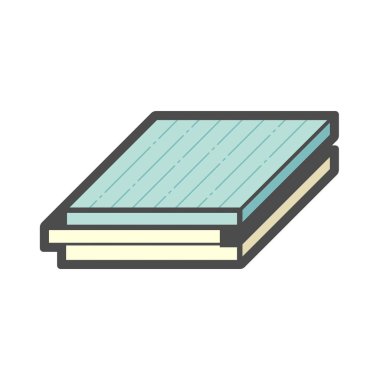 Beyaz arkaplanda ahşap zemin ve malzeme vektör simgesi tasarımı.