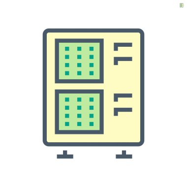 Klima sistemi vektör ikon tasarımının hava kompresörü parçası, 64x64 piksel mükemmel ve düzenlenebilir vuruş.