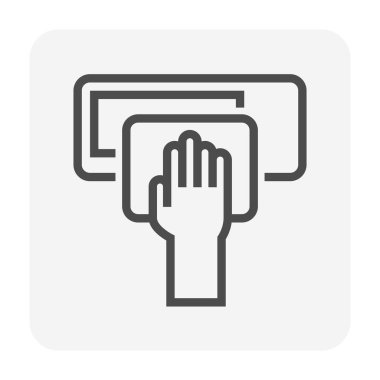 Klima temizleme ve araç simgesi tasarımı, düzenlenebilir vuruş.