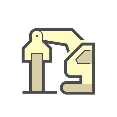 Yığın sürüş makinesi vektör simgesi tasarımı.