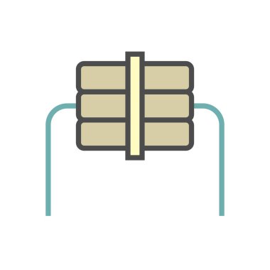 Hava kompresörü ve yarı vektör simgesi tasarımı, düzenlenebilir vuruş.