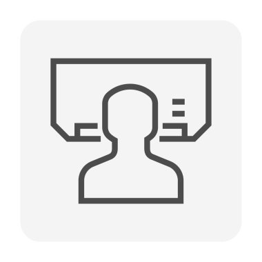 Klima servisi ve teknisyen simgesi tasarımı, düzenlenebilir felç.