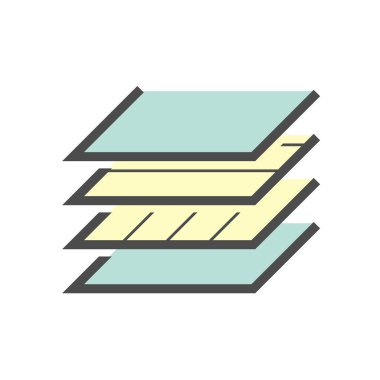 Beyaz arkaplanda Hollywood materyali ve üretim sektörü vektör ikonu tasarımı.