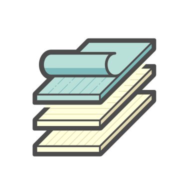 Beyaz arkaplanda ahşap zemin ve malzeme vektör simgesi tasarımı.