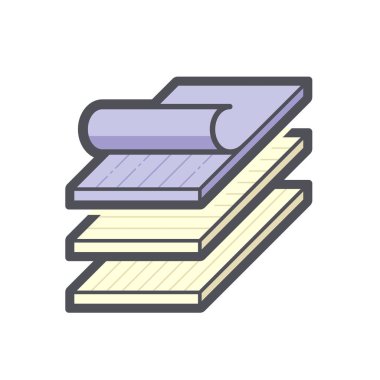 Beyaz arkaplanda ahşap zemin ve malzeme vektör simgesi tasarımı.