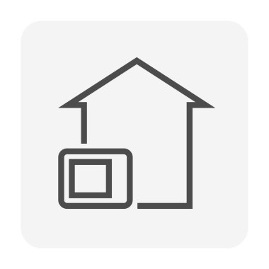 Klima ve hava kompresörü ikon tasarımı, düzenlenebilir vuruş.