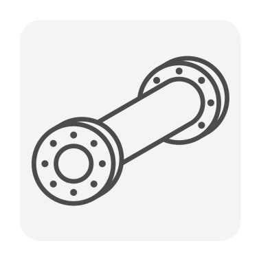 Çelik boru bağlantı simgesi seti, 64x64 Mükemmel piksel ve düzenlenebilir vuruş.