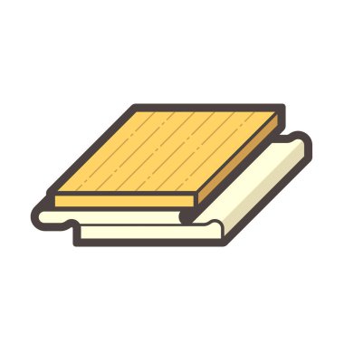 Beyaz arkaplanda ahşap zemin ve malzeme vektör simgesi tasarımı.