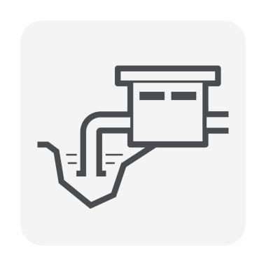 Su kaynağı simgesi tasarımı, siyah renk.