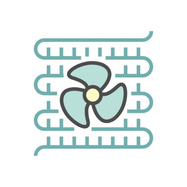 Hava kompresörü ve yarı vektör simgesi tasarımı, düzenlenebilir vuruş.