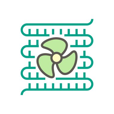 Hava kompresörü ve yarı vektör simgesi tasarımı, düzenlenebilir vuruş.