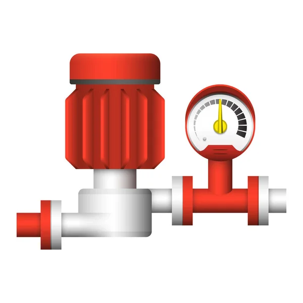 Wasserpumpe Und Manometer Symboldesign Auf Weiß — Stockvektor