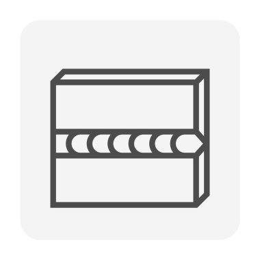 Kaynak işi grafik tasarım ögesi için kaynak vektör simgesi tasarımı, düzenlenebilir vuruş.