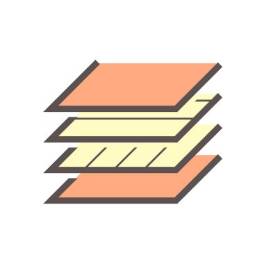 Beyaz arkaplanda Hollywood materyali ve üretim sektörü vektör ikonu tasarımı.