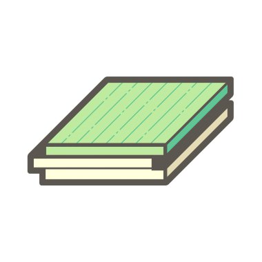 Beyaz arkaplanda ahşap zemin ve malzeme vektör simgesi tasarımı.