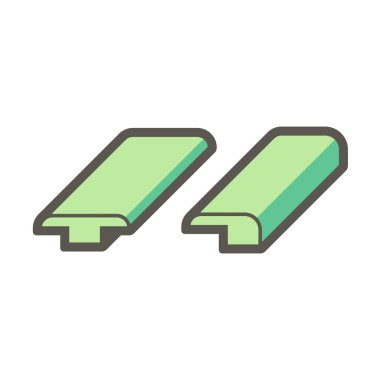 Beyaz arkaplanda ahşap zemin ve malzeme vektör simgesi tasarımı.