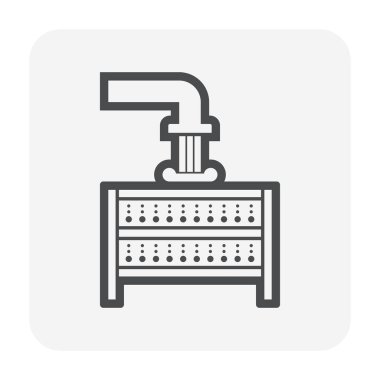 Su arıtma ve su filtresi simgesi, siyah renk.