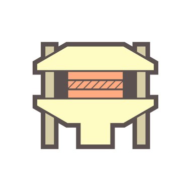 Beyaz arkaplanda Hollywood materyali ve üretim sektörü vektör ikonu tasarımı.