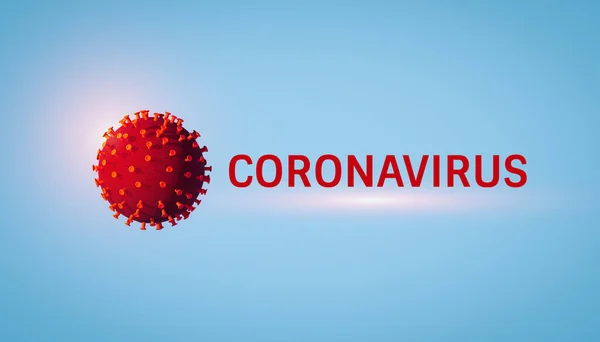 Rendering Molecola Coronavirus Sfondo Colore — Foto Stock