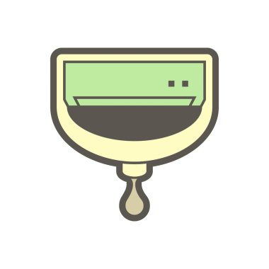 Klima ve hava kompresörü parçaları ve araçları temizleme vektör simgesi tasarımı.