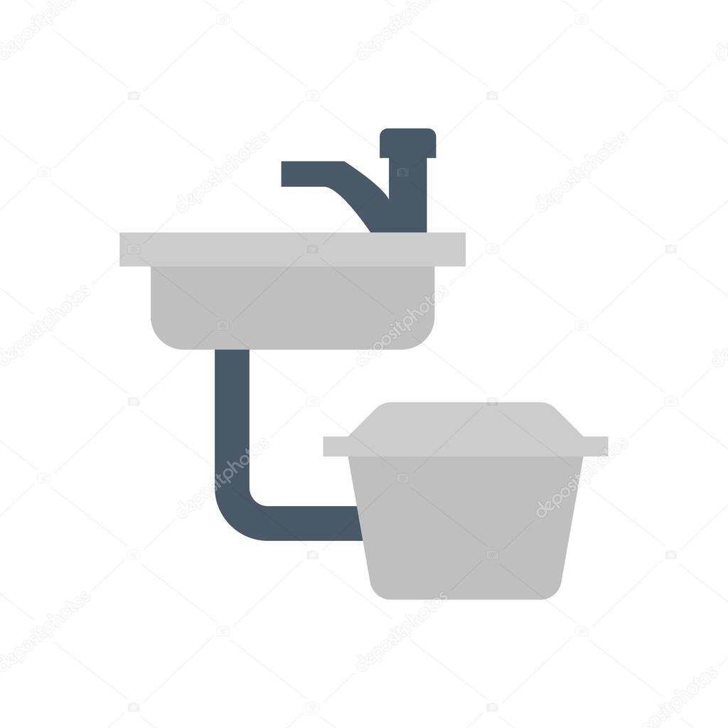 Sink and grease trap icon.
