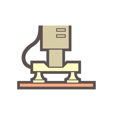 Beyaz arkaplanda Hollywood materyali ve üretim sektörü vektör ikonu tasarımı.