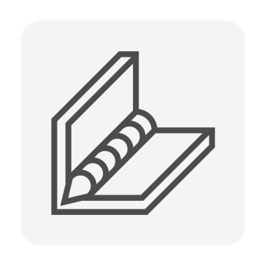 Kaynak işi grafik tasarım ögesi için kaynak vektör simgesi tasarımı, düzenlenebilir vuruş.