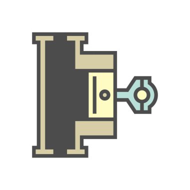 Hava kompresörü ve yarı vektör simgesi tasarımı, düzenlenebilir vuruş.
