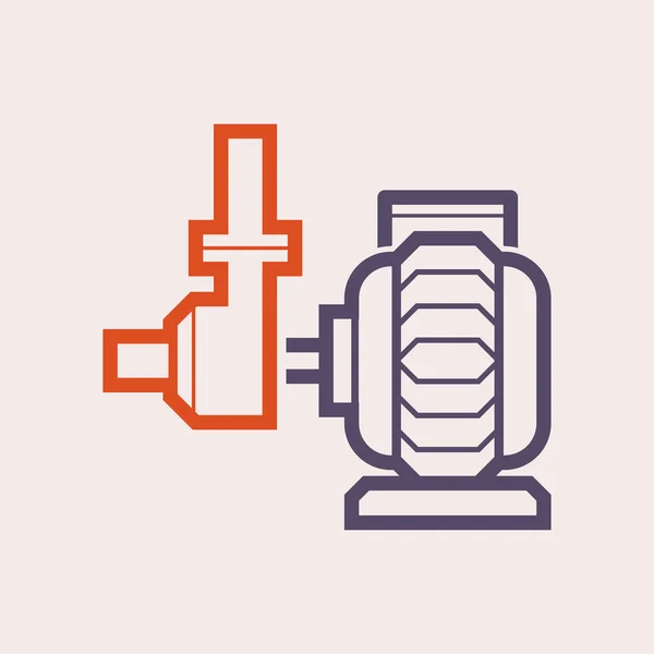 Wasserpumpe Und Wasserrohrvektor Icon Design Für Die Verteilung Von Wasser — Stockvektor