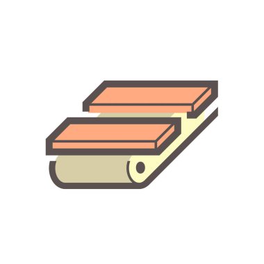 Beyaz arkaplanda Hollywood materyali ve üretim sektörü vektör ikonu tasarımı.