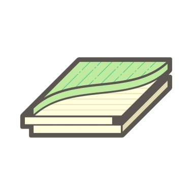 Beyaz arkaplanda ahşap zemin ve malzeme vektör simgesi tasarımı.