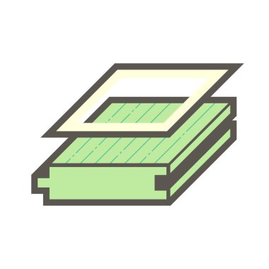 Beyaz arkaplanda ahşap zemin ve malzeme vektör simgesi tasarımı.