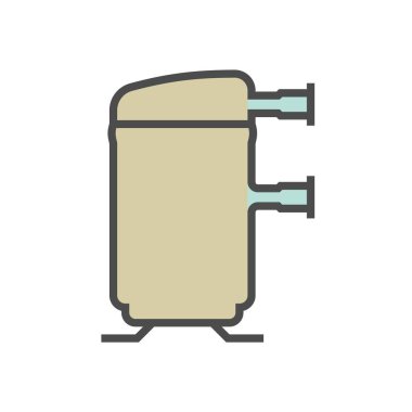Hava kompresörü ve yarı vektör simgesi tasarımı, düzenlenebilir vuruş.