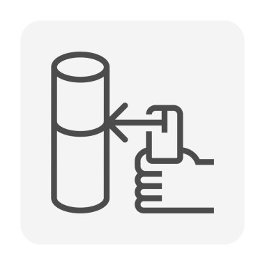 Kaynak işi grafik tasarım ögesi için kaynak çalışma vektör simgesi tasarımı, düzenlenebilir vuruş.