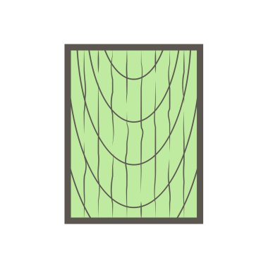 Beyaz zemin üzerinde ahşap malzeme ve kereste fabrikası sanayi vektör ikonu tasarımı.