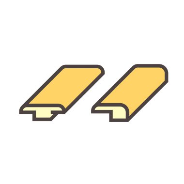 Beyaz arkaplanda ahşap zemin ve malzeme vektör simgesi tasarımı.