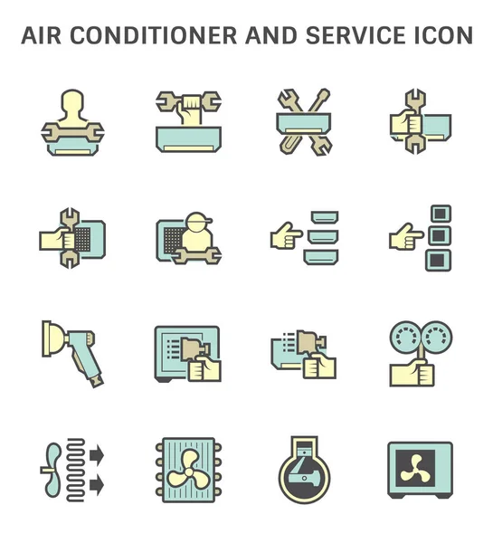 Projeto Conjunto Ícones Instalação Limpeza Condicionado —  Vetores de Stock