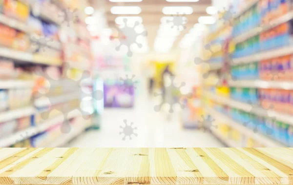 Imagen Borrosa Fondo Supermercado Coronavirus —  Fotos de Stock