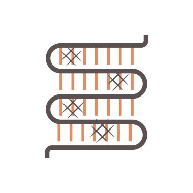 Klima ve hava kompresörü parçaları ve araçları temizleme vektör simgesi tasarımı.