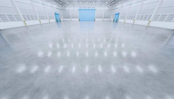 Rendering Empty Warehouse Building Concrete Floor New Clean Condition — Stock Photo, Image