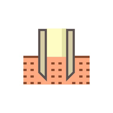 Jeoteknik mühendisliği ve toprak testi vektör simgesi dizaynı.