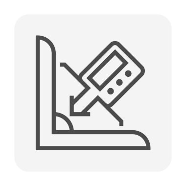 Kaynaklama çalışması grafik tasarım ögesi için kaynak test vektör simgesi tasarımı, düzenlenebilir vuruş.