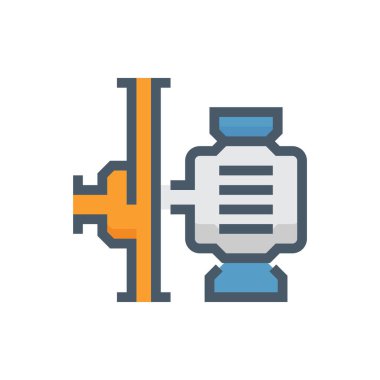 Su pompası ve su borusu vektör ikonu tasarımı su dağıtımı için.