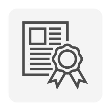 Kaynak işi grafik tasarım ögesi için sertifika vektör simgesi tasarımı, düzenlenebilir vuruş.