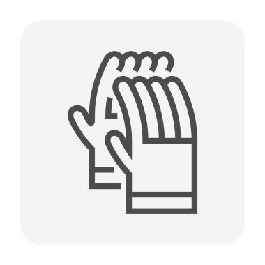 Kaynaklama eldiveni vektör ikonu tasarımı kaynak işi grafik tasarım unsuru, düzenlenebilir vuruş.