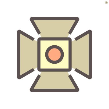 Film production camcorder hood  vector icon design, 48x48 pixel perfect and editable stroke.