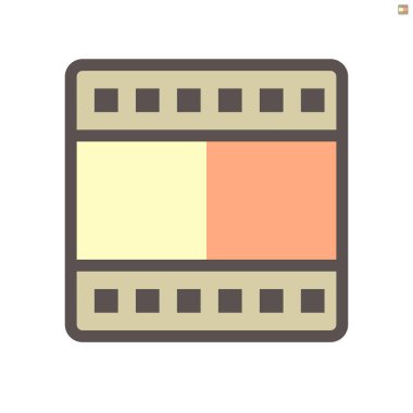 Film üretim teknolojisi vektör ikonu tasarımı, 48x48 piksel mükemmel ve düzenlenebilir vuruş.