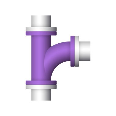 Çelik boru bağlantı simgesi tasarımı beyaz arkaplanda izole edildi.