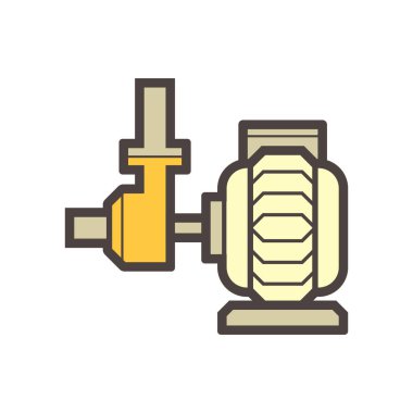 Su pompası ve su borusu vektör ikonu tasarımı su dağıtımı için.