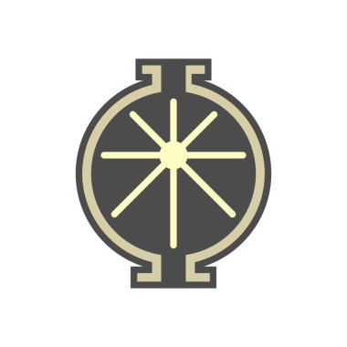 Hava kompresörü ve yarı vektör simgesi tasarımı, düzenlenebilir vuruş.